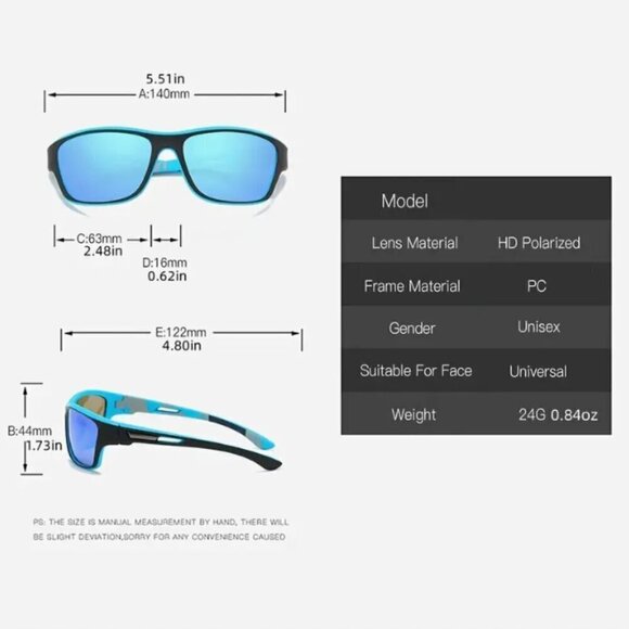 Black Men's Polarized Tinted Sunglasses Retro Polycarbonate Shining Eyes - Picture 2 of 2